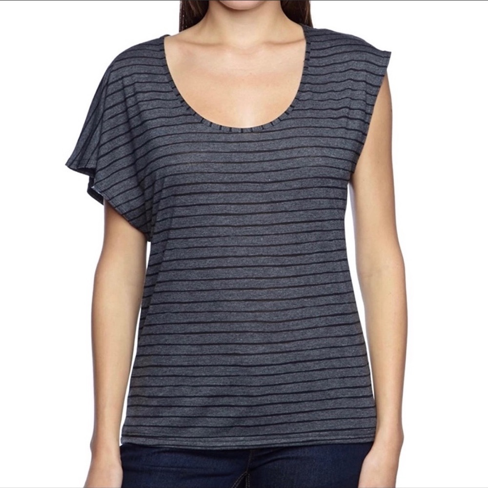 Nike Gray and Black Striped Short Sleeve T-Shirt